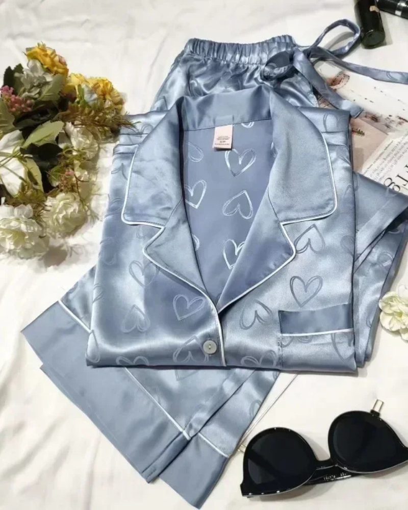 Pijamas para Mulheres Outono Inverno Calças e Mangas Compridas - Nelima