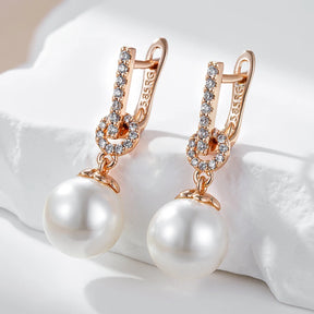Brincos de Pérola Luxo Banhado a Ouro 585 - Le Belle