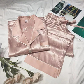 Pijamas para Mulheres Outono Inverno Calças e Mangas Compridas - Nelima