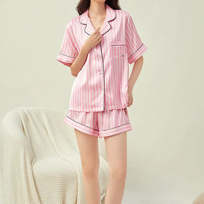 Pijama Feminino Clássico Rosa Listrado - Nelima