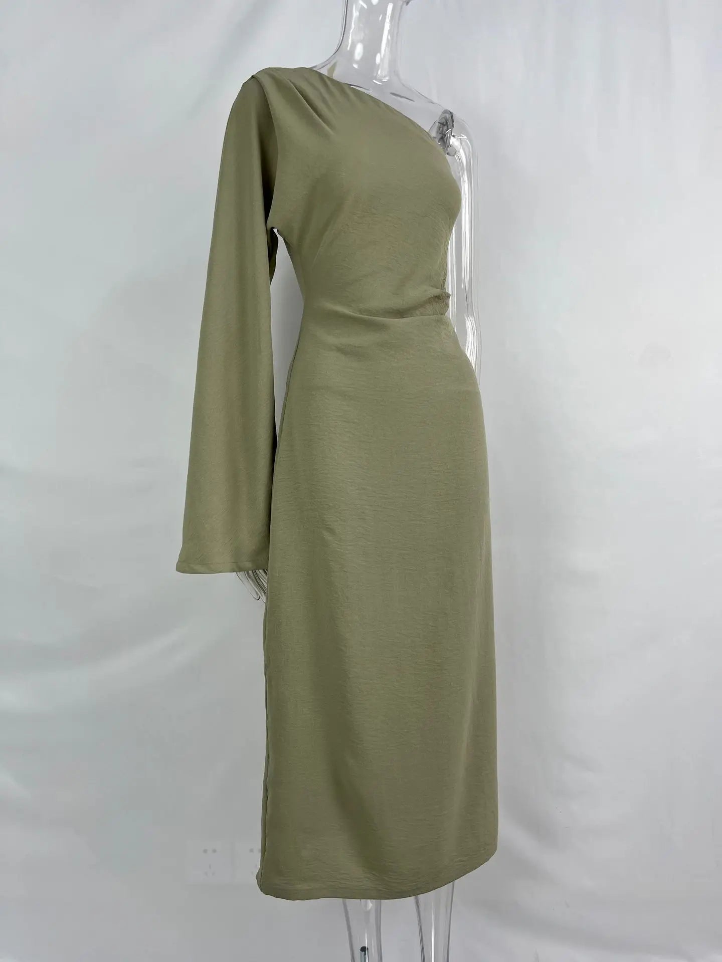 Vestido Casual Plissado com Fenda Lateral - Nelima