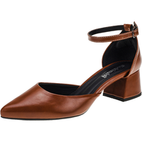 SAPATO FEMININO SCARPIN BICO FINO SALTO BLOCO GROSSO SALOMÉ ELEGANTE
