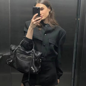 Jaqueta Feminina com Bolsos e Abertura frontal - Nelima