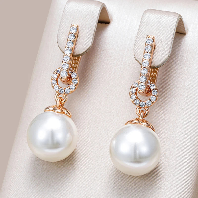 Brincos de Pérola Luxo Banhado a Ouro 585 - Le Belle