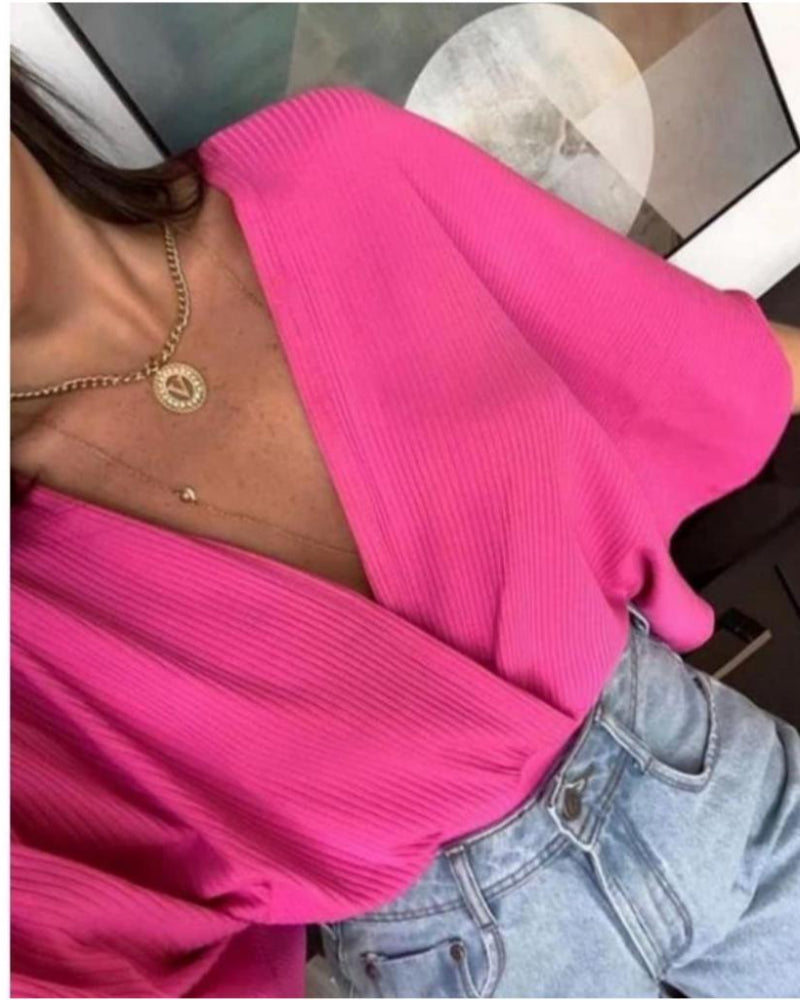 Blusa Manga Morcego Canelada – Le Belle