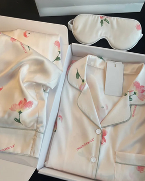 Conjunto de Pijama Seda Delicada Peônia - Nelima