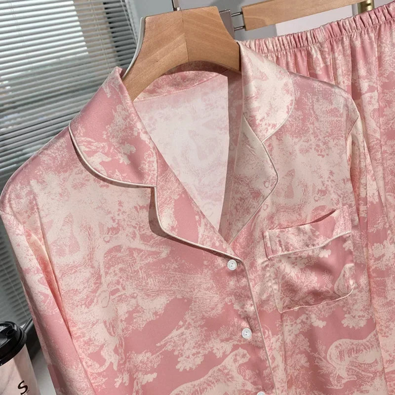 Pijama Estampado de Seda - Nelima