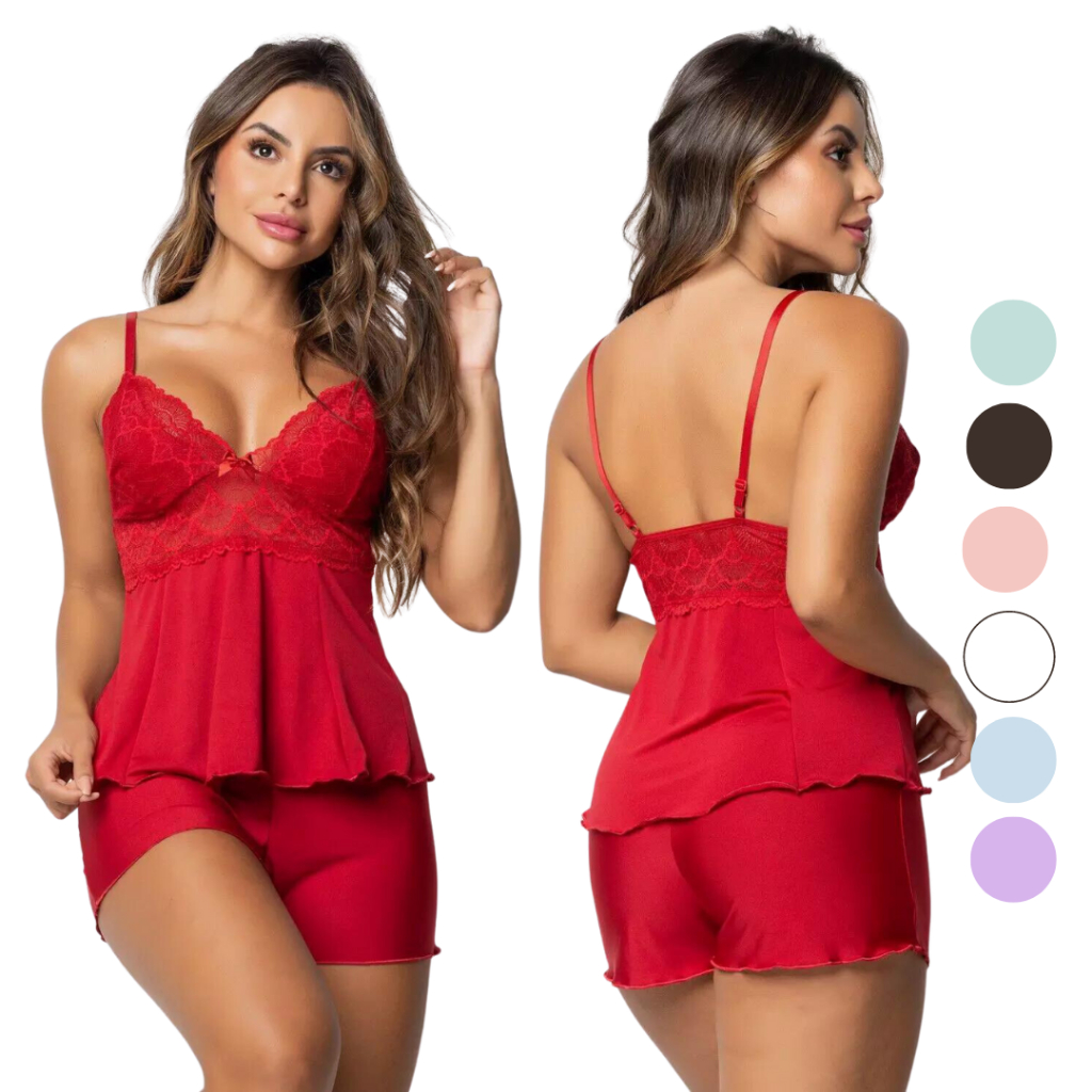 Short Doll Renda em Microfibra – Nelima