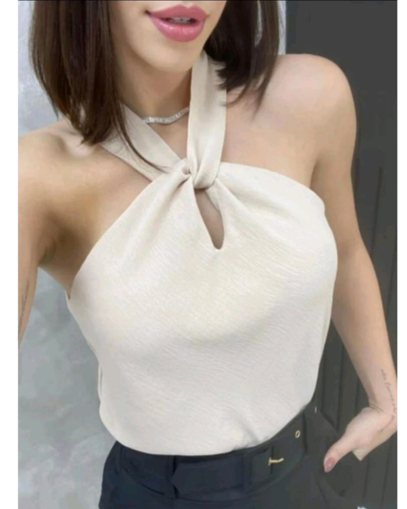 Blusa Feminina Gola Torcida em Crepe - Nelima