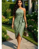 Vestido Feminino Sem Manga Gola Diagonal - Nelima