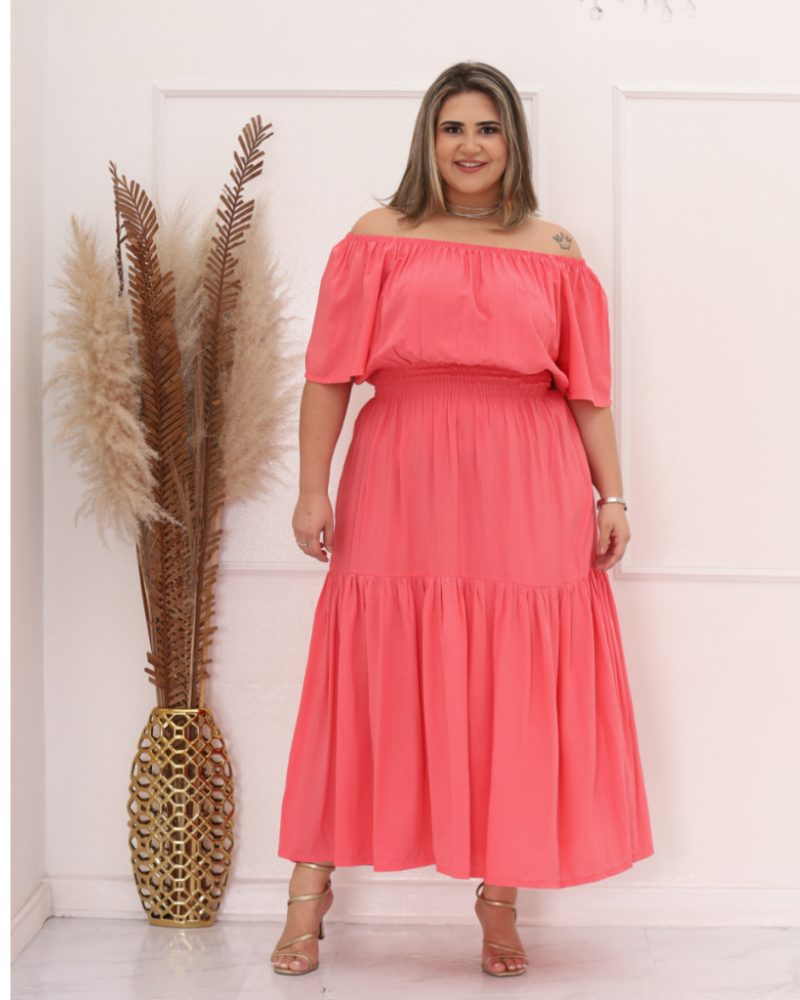 Vestido Longo Plus Size em Viscose – Nelima