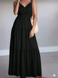 Vestido Longo Preto Feminino com Alças Finas – Elegância do M ao GG