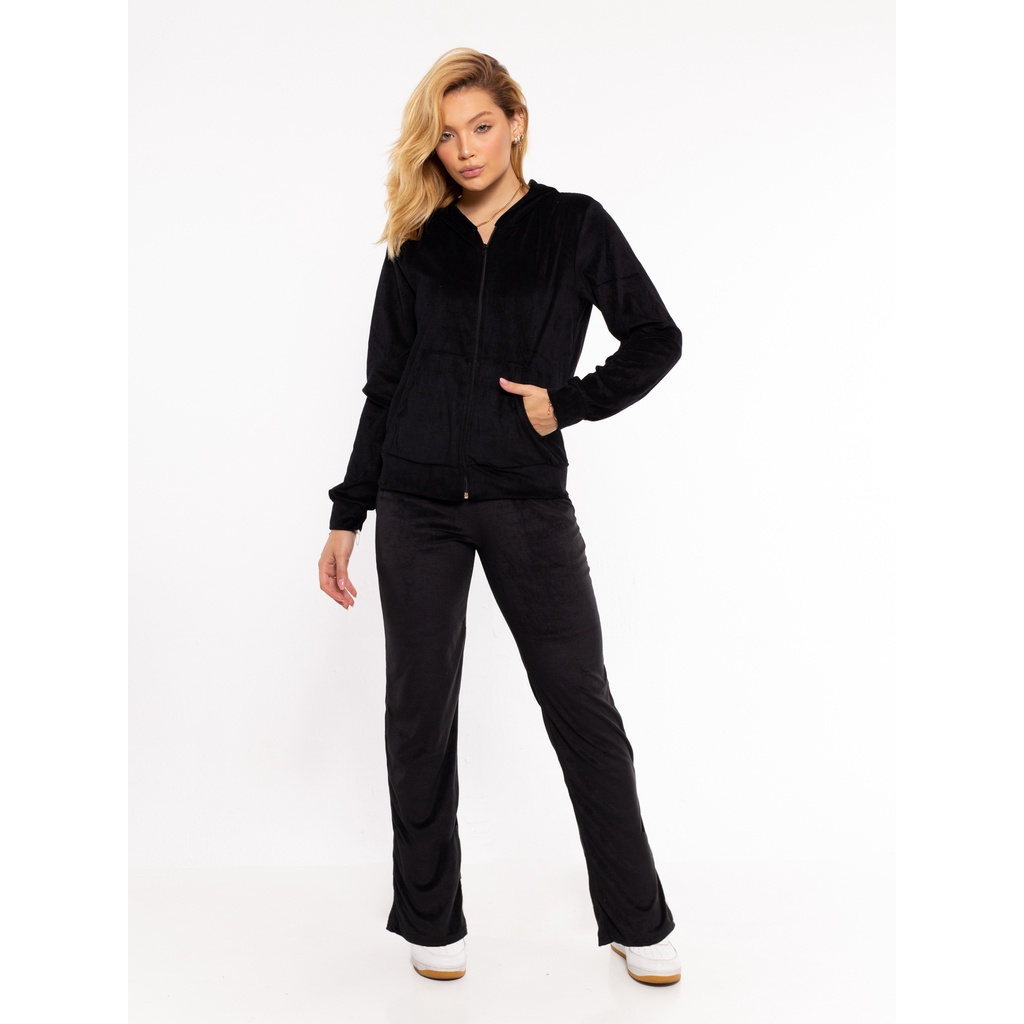 Conjunto Feminino de Veludo Plush com Capuz - Nelima