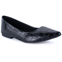 Sapatilha Feminina Domidona Animal Print Croco Elegante Bico Fino Confortável Luxo