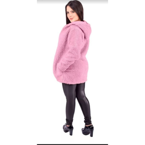 Casaco Teddy Feminino com Capuz e Bolsos – Nelima