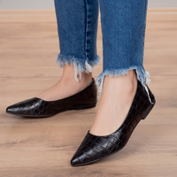 SAPATILHA FEMININA ANIMAL PRINT CROCO ELEGANTE – BICO FINO CONFORTÁVEL E DE LUXO