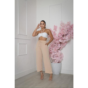 Calça Pantalona Plus Size com Bolsos – Cintura Alta - Nelima
