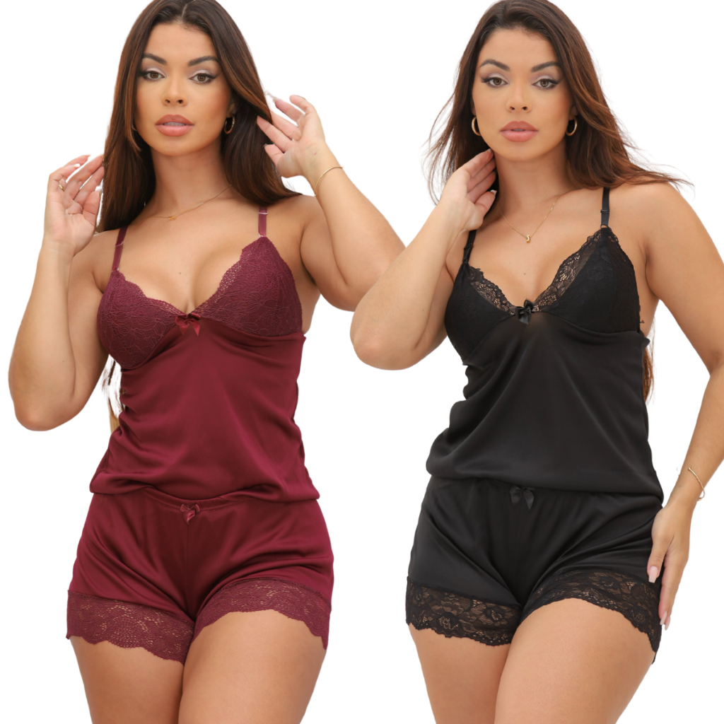 Kit 2 Baby Doll de Helanca Premium com Renda – Nelima