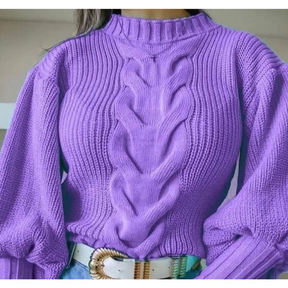 Blusa Feminina de Tricot com Trança Luxo - Nelima