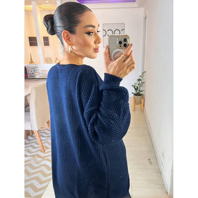 Cardigan Kimono Tricot Com Detlahe De Pompon Na Manga