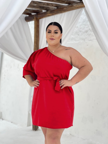 Vestido Feminino Luxo Plus Size Curto Mula Manca Com Faixa Duna Tamanho Grande Festa