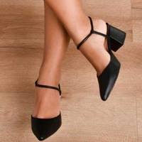 Sapato Feminino Scarpin Sapatilha Bico Fino Traseiro Aberta Salto Luxo Formal Gospel Evangelico