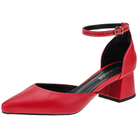 SAPATO FEMININO SCARPIN BICO FINO SALTO BLOCO GROSSO SALOMÉ ELEGANTE