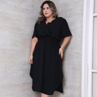 Vestido Midi Plus Size em Tecido Duna – Nelima
