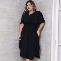Vestido Midi Plus Size em Tecido Duna – Nelima