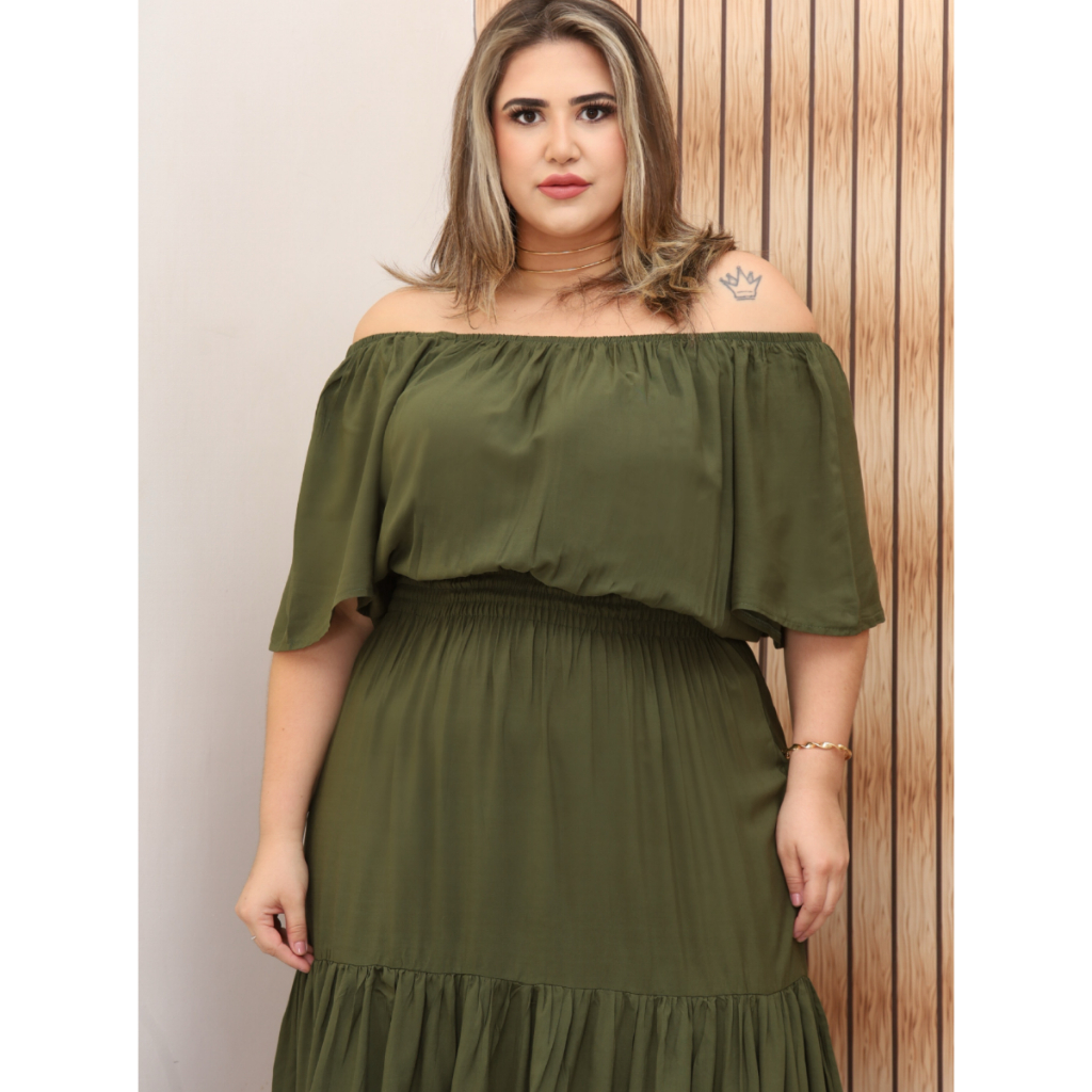 Vestido Longo Plus Size em Viscose – Nelima