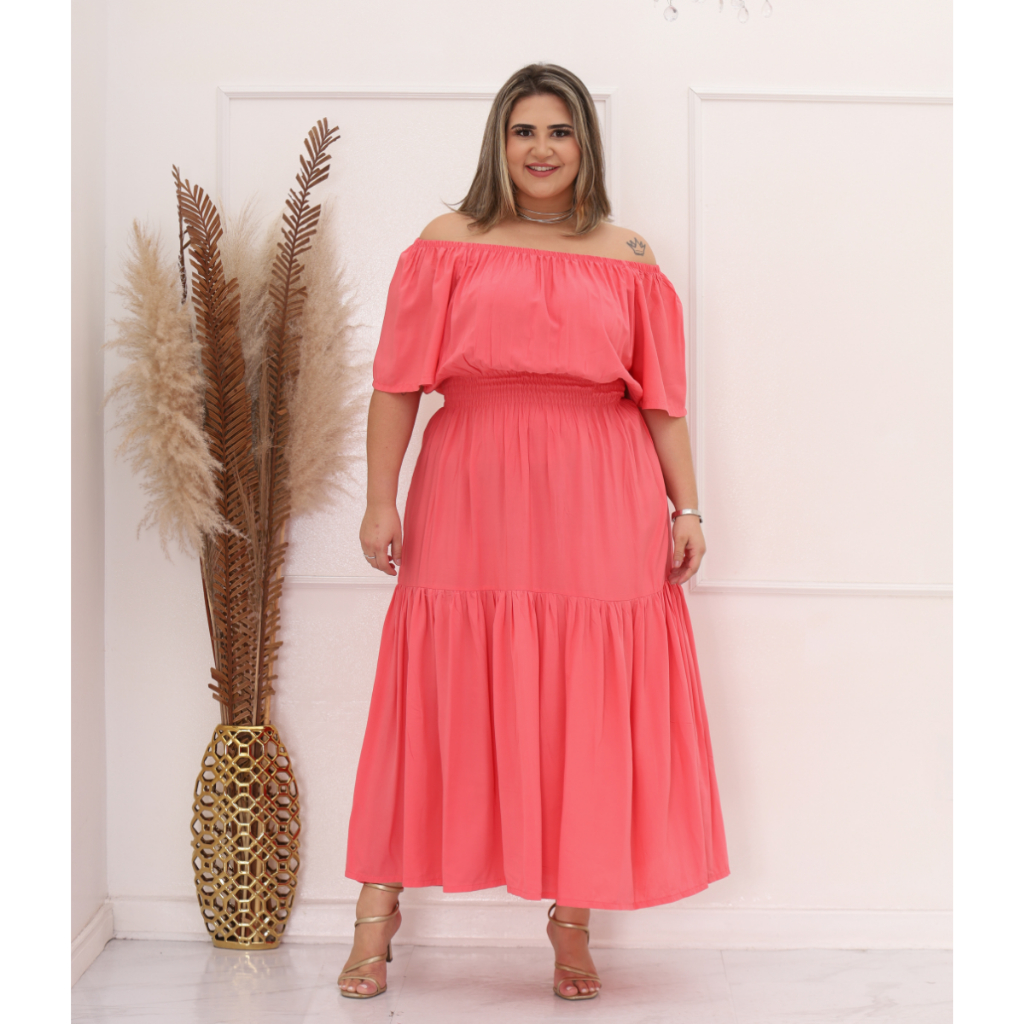 Vestido Longo Plus Size em Viscose – Nelima
