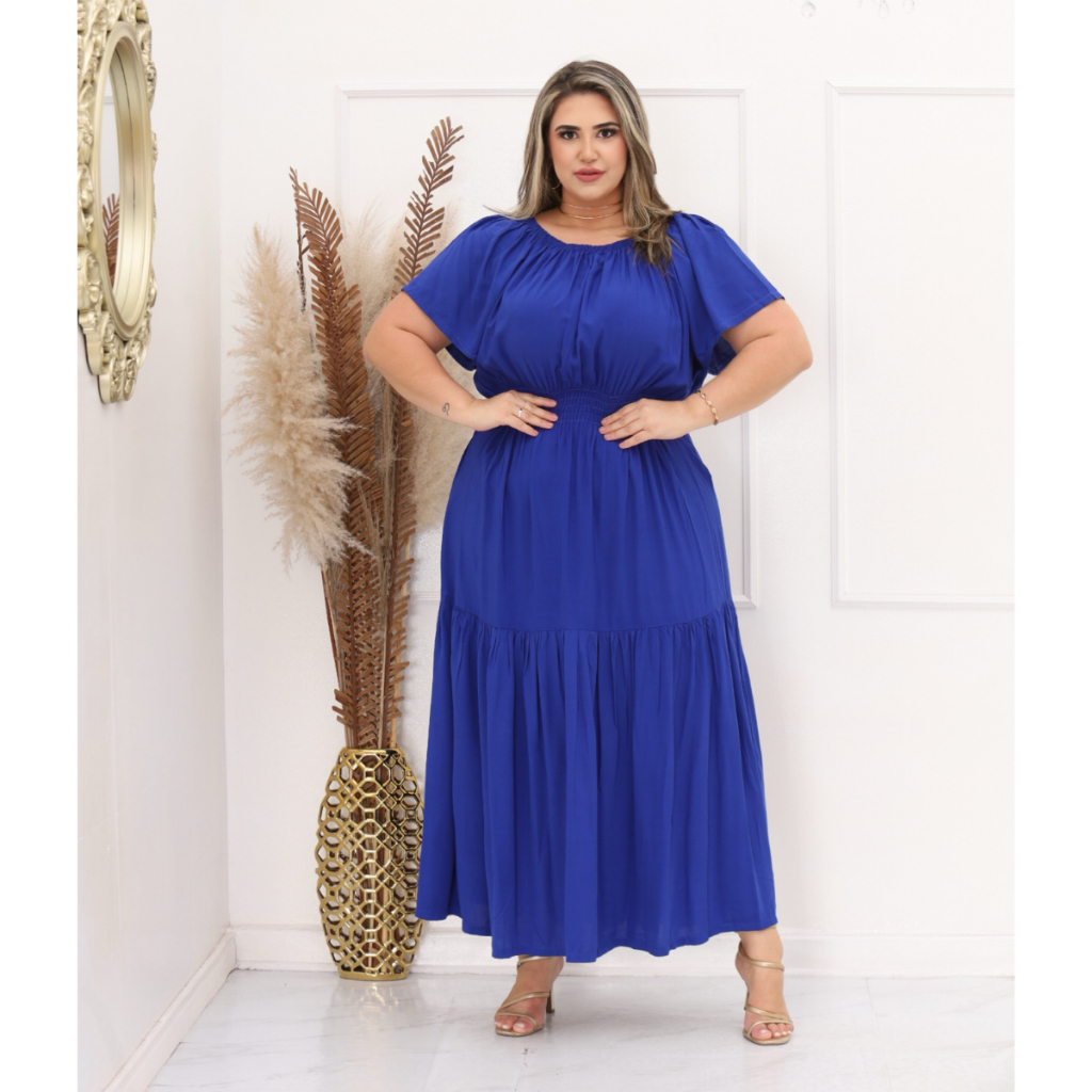 Vestido Longo Plus Size em Viscose – Nelima