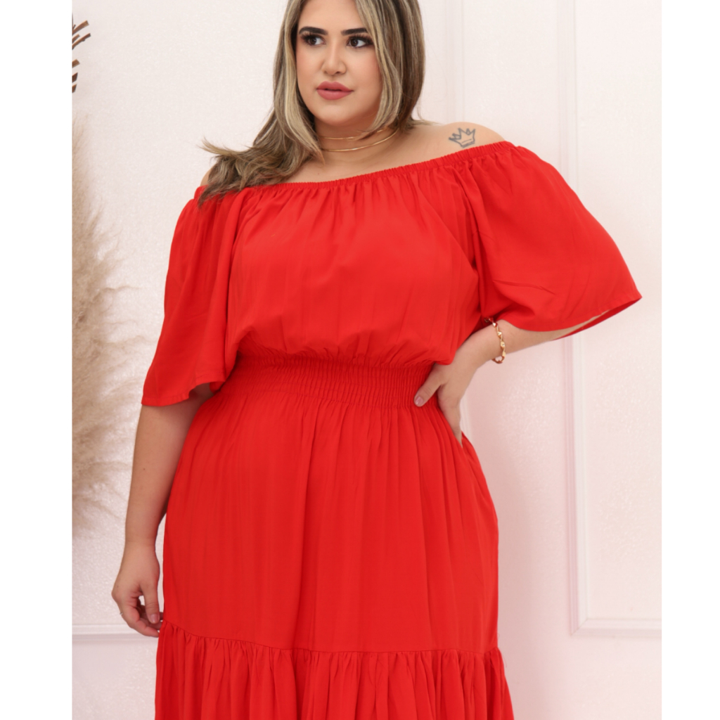 Vestido Longo Plus Size em Viscose – Nelima