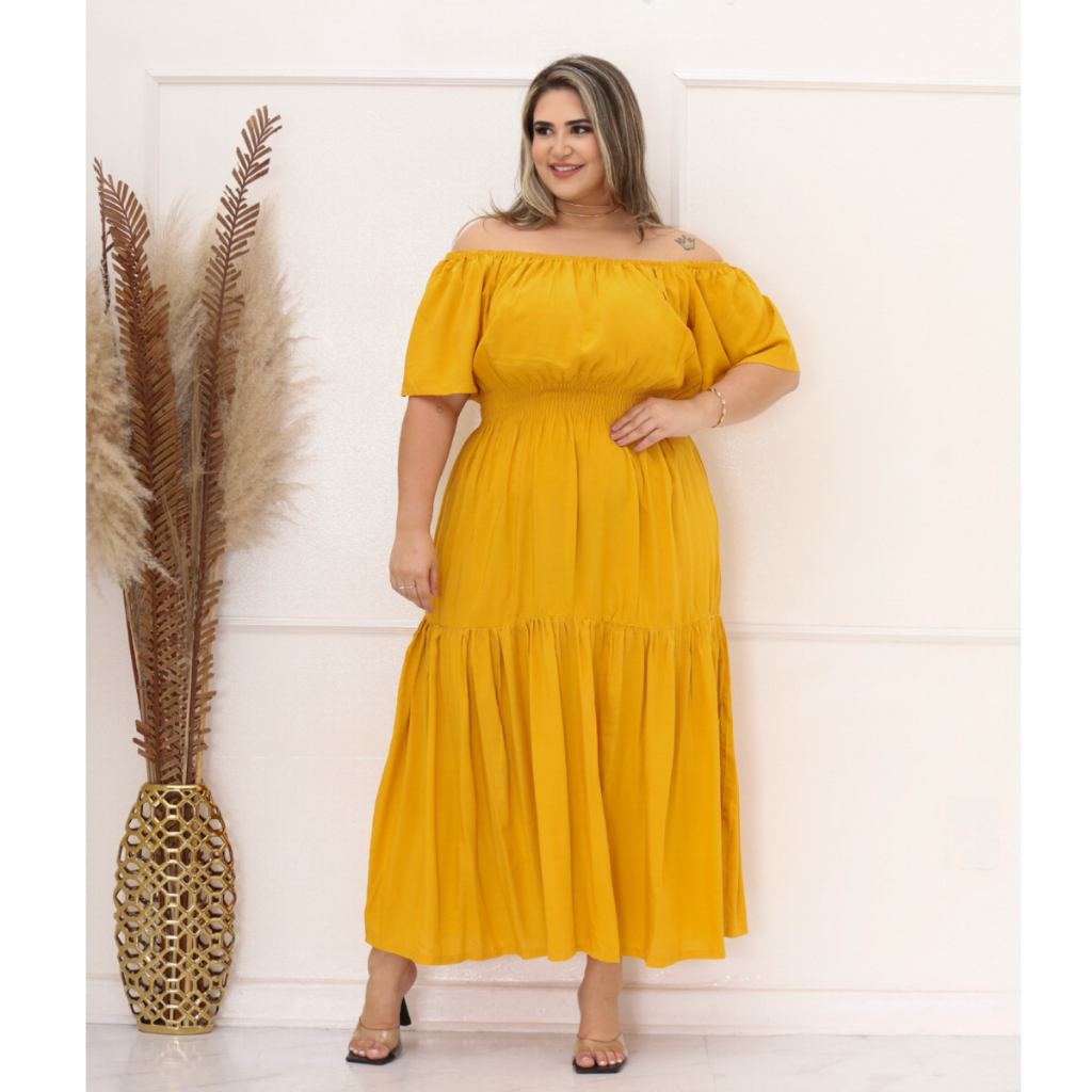 Vestido Longo Plus Size em Viscose – Nelima
