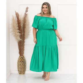 Vestido Longo Plus Size em Viscose – Nelima