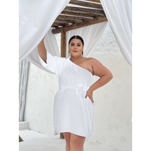 Vestido Plus Size Curto Com Faixa – Nelima