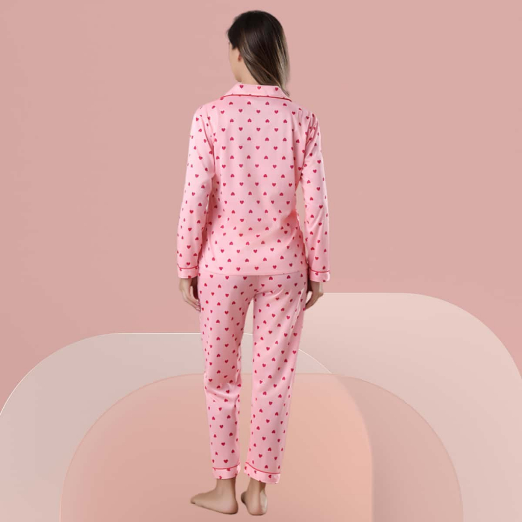 Pijama Feminino de Seda com Manga longa e Calça - Nelima