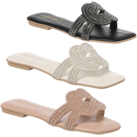 SANDÁLIA FEMININA FLAT RASTEIRA BRILHO STRASS – ELEGÂNCIA, CONFORTO E TENDÊNCIA