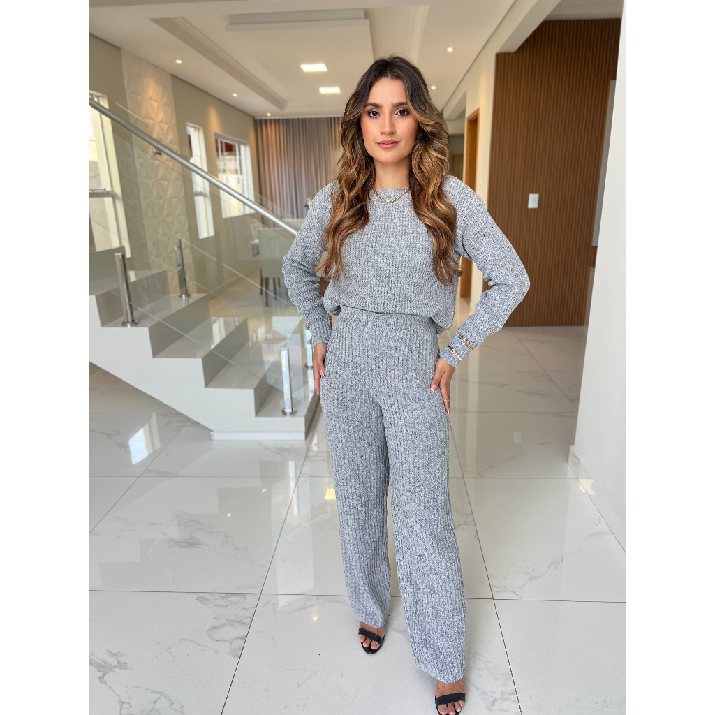 Conjunto Feminino Tricô Mousse Premium com Calça - Nelima