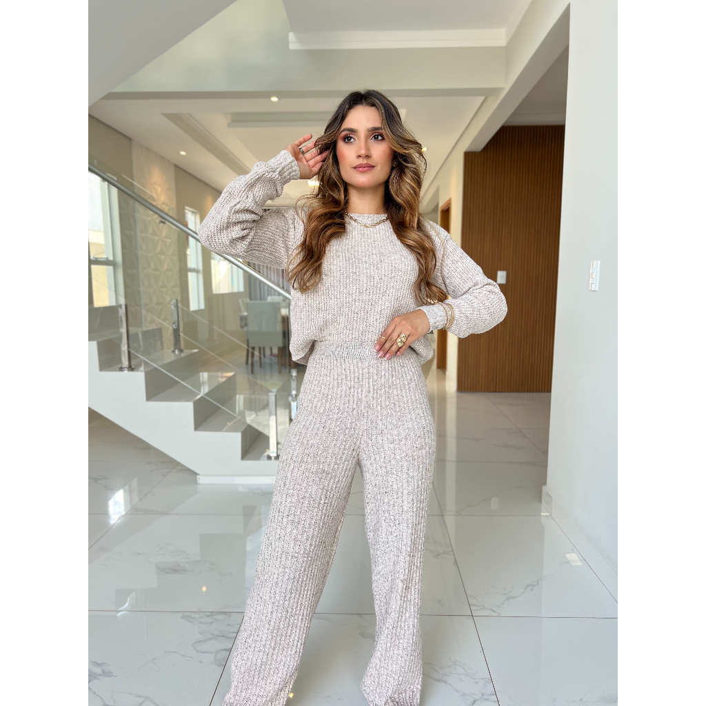 Conjunto Feminino Tricô Mousse Premium com Calça - Nelima