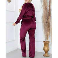 Conjunto Aveludado feminino Plush Capuz com bolso P, M, G, GG