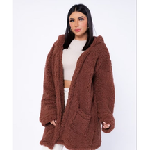 Casaco Teddy Feminino com Capuz e Bolsos – Nelima