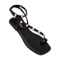 SANDÁLIA RASTEIRA FEMININA TIRAS COM APLIQUE BOHO CHIC