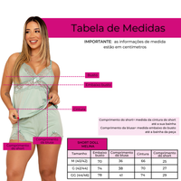 Pijama Baby Doll Adulto Blusinha luxo Confortavel Fresquinho Verão Quentinho BeLIT Linha Noite 1822