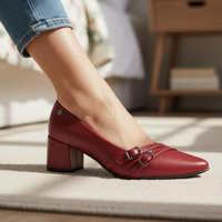 SAPATO SCARPIN FEMININO SALTO BLOCO COM FIVELAS ELEGANTE | NELIMA MODA