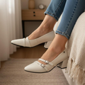 SAPATO SCARPIN FEMININO SALTO BLOCO COM FIVELAS ELEGANTE | NELIMA MODA