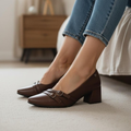 SAPATO SCARPIN FEMININO SALTO BLOCO COM FIVELAS ELEGANTE | NELIMA MODA