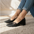 SAPATO SCARPIN FEMININO SALTO BLOCO COM FIVELAS ELEGANTE | NELIMA MODA