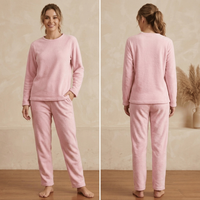 Conjunto Pijama Feminino em Fleece Peludinho Macio Quentinho Soft Inverno
