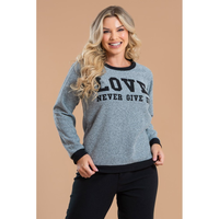 Pijama Feminino Soft Love Never Give Up Confortável Inverno Frio